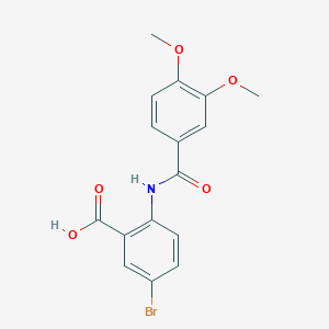 molecular formula C16H14BrNO5 B3700027 5-bromo-2-[(3,4-dimethoxybenzoyl)amino]benzoic acid 