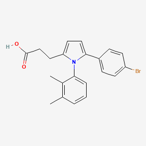 molecular formula C21H20BrNO2 B3700031 3-[5-(4-bromophenyl)-1-(2,3-dimethylphenyl)-1H-pyrrol-2-yl]propanoic acid 