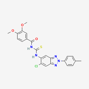 N-({[6-chloro-2-(4-methylphenyl)-2H-1,2,3-benzotriazol-5-yl]amino}carbonothioyl)-3,4-dimethoxybenzamide