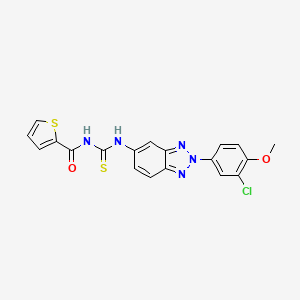 N-{[2-(3-chloro-4-methoxyphenyl)-2H-benzotriazol-5-yl]carbamothioyl}thiophene-2-carboxamide