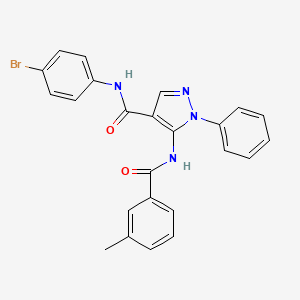 molecular formula C24H19BrN4O2 B3700076 N-(4-Bromophenyl)-5-(3-methylbenzamido)-1-phenyl-1H-pyrazole-4-carboxamide 