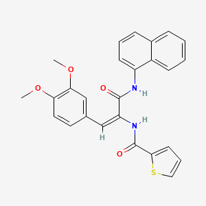 molecular formula C26H22N2O4S B3700095 N-{2-(3,4-dimethoxyphenyl)-1-[(1-naphthylamino)carbonyl]vinyl}-2-thiophenecarboxamide 