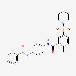 N-(4-benzamidophenyl)-2-methyl-5-piperidin-1-ylsulfonylbenzamide