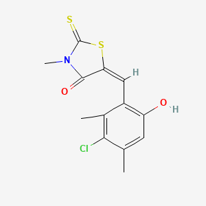 (5E)-5-[(3-chloro-6-hydroxy-2,4-dimethylphenyl)methylidene]-3-methyl-2-sulfanylidene-1,3-thiazolidin-4-one