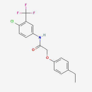 molecular formula C17H15ClF3NO2 B3700184 N-[4-chloro-3-(trifluoromethyl)phenyl]-2-(4-ethylphenoxy)acetamide 