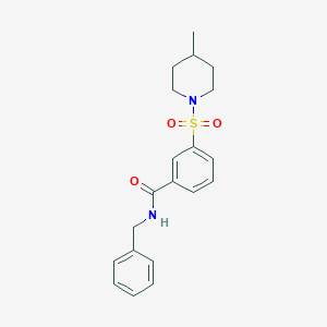 molecular formula C20H24N2O3S B3700209 N-benzyl-3-(4-methylpiperidin-1-yl)sulfonylbenzamide 