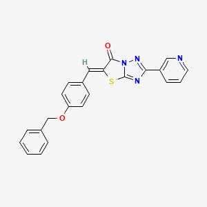 molecular formula C23H16N4O2S B3700216 (5Z)-5-{[4-(Benzyloxy)phenyl]methylidene}-2-(pyridin-3-YL)-5H,6H-[1,2,4]triazolo[3,2-B][1,3]thiazol-6-one 