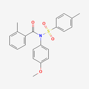 molecular formula C22H21NO4S B3700222 N-(4-METHOXYPHENYL)-2-METHYL-N-(4-METHYLBENZENESULFONYL)BENZAMIDE 