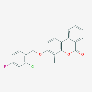 3-[(2-CHLORO-4-FLUOROPHENYL)METHOXY]-4-METHYL-6H-BENZO[C]CHROMEN-6-ONE