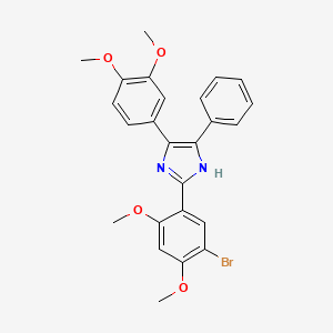 molecular formula C25H23BrN2O4 B3700251 2-(5-bromo-2,4-dimethoxyphenyl)-4-(3,4-dimethoxyphenyl)-5-phenyl-1H-imidazole 