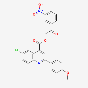 molecular formula C25H17ClN2O6 B3700257 2-(3-nitrophenyl)-2-oxoethyl 6-chloro-2-(4-methoxyphenyl)-4-quinolinecarboxylate 