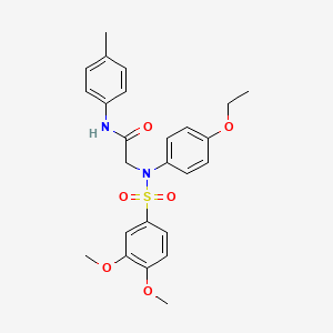 molecular formula C25H28N2O6S B3700296 N~2~-[(3,4-dimethoxyphenyl)sulfonyl]-N~2~-(4-ethoxyphenyl)-N~1~-(4-methylphenyl)glycinamide 