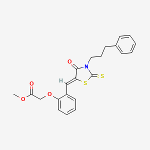 molecular formula C22H21NO4S2 B3700302 methyl (2-{[4-oxo-3-(3-phenylpropyl)-2-thioxo-1,3-thiazolidin-5-ylidene]methyl}phenoxy)acetate 