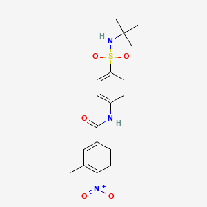 molecular formula C18H21N3O5S B3700329 N-{4-[(tert-butylamino)sulfonyl]phenyl}-3-methyl-4-nitrobenzamide 