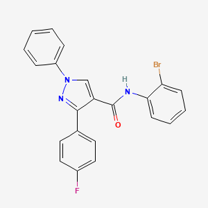 molecular formula C22H15BrFN3O B3700331 N-(2-bromophenyl)-3-(4-fluorophenyl)-1-phenylpyrazole-4-carboxamide 