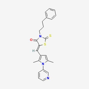 molecular formula C24H23N3OS2 B3700367 5-{[2,5-dimethyl-1-(3-pyridinyl)-1H-pyrrol-3-yl]methylene}-3-(3-phenylpropyl)-2-thioxo-1,3-thiazolidin-4-one 