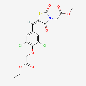 methyl 2-[(5E)-5-[[3,5-dichloro-4-(2-ethoxy-2-oxoethoxy)phenyl]methylidene]-2,4-dioxo-1,3-thiazolidin-3-yl]acetate