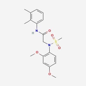 molecular formula C19H24N2O5S B3700388 2-(2,4-dimethoxy-N-methylsulfonylanilino)-N-(2,3-dimethylphenyl)acetamide 