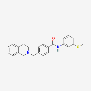 molecular formula C24H24N2OS B3700396 N-[3-(METHYLSULFANYL)PHENYL]-4-[(1,2,3,4-TETRAHYDROISOQUINOLIN-2-YL)METHYL]BENZAMIDE 