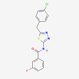 N-{5-[(4-Chlorophenyl)methyl]-1,3,4-thiadiazol-2-YL}-3-fluorobenzamide