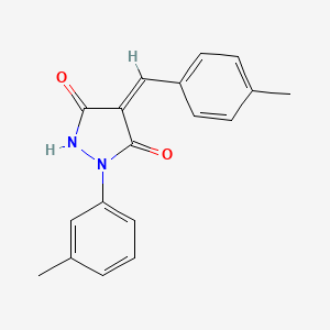 molecular formula C18H16N2O2 B3700427 4-(4-methylbenzylidene)-1-(3-methylphenyl)-3,5-pyrazolidinedione 