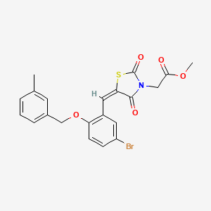 molecular formula C21H18BrNO5S B3700433 methyl [(5E)-5-{5-bromo-2-[(3-methylbenzyl)oxy]benzylidene}-2,4-dioxo-1,3-thiazolidin-3-yl]acetate 