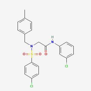 molecular formula C22H20Cl2N2O3S B3700445 N~1~-(3-chlorophenyl)-N~2~-[(4-chlorophenyl)sulfonyl]-N~2~-(4-methylbenzyl)glycinamide 