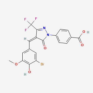 4-[4-(3-bromo-4-hydroxy-5-methoxybenzylidene)-5-oxo-3-(trifluoromethyl)-4,5-dihydro-1H-pyrazol-1-yl]benzoic acid