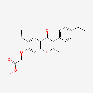 molecular formula C24H26O5 B3700477 methyl {[6-ethyl-3-(4-isopropylphenyl)-2-methyl-4-oxo-4H-chromen-7-yl]oxy}acetate 