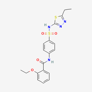 molecular formula C19H20N4O4S2 B3700490 2-ethoxy-N-[4-[(5-ethyl-1,3,4-thiadiazol-2-yl)sulfamoyl]phenyl]benzamide 