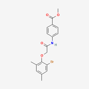 molecular formula C18H18BrNO4 B3700498 methyl 4-{[(2-bromo-4,6-dimethylphenoxy)acetyl]amino}benzoate 