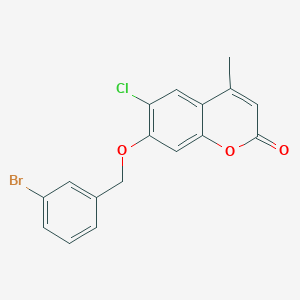 7-[(3-BROMOPHENYL)METHOXY]-6-CHLORO-4-METHYL-2H-CHROMEN-2-ONE