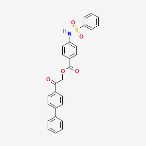 molecular formula C27H21NO5S B3700553 2-(Biphenyl-4-yl)-2-oxoethyl 4-[(phenylsulfonyl)amino]benzoate 