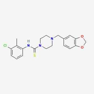 4-(1,3-BENZODIOXOL-5-YLMETHYL)-N-(3-CHLORO-2-METHYLPHENYL)TETRAHYDRO-1(2H)-PYRAZINECARBOTHIOAMIDE