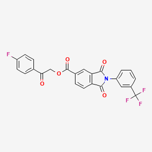 molecular formula C24H13F4NO5 B3700563 2-(4-fluorophenyl)-2-oxoethyl 1,3-dioxo-2-[3-(trifluoromethyl)phenyl]-5-isoindolinecarboxylate 