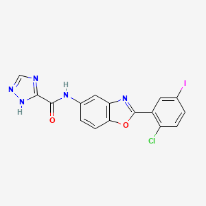 molecular formula C16H9ClIN5O2 B3700587 N-[2-(2-chloro-5-iodophenyl)-1,3-benzoxazol-5-yl]-1H-1,2,4-triazole-3-carboxamide 