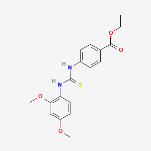 molecular formula C18H20N2O4S B3700611 Ethyl 4-{[(2,4-dimethoxyphenyl)carbamothioyl]amino}benzoate 