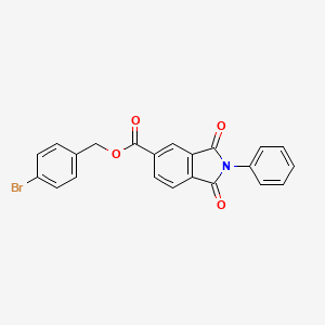 molecular formula C22H14BrNO4 B3700630 4-bromobenzyl 1,3-dioxo-2-phenyl-5-isoindolinecarboxylate 