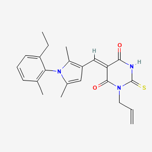 (5Z)-5-{[1-(2-ethyl-6-methylphenyl)-2,5-dimethyl-1H-pyrrol-3-yl]methylidene}-1-(prop-2-en-1-yl)-2-thioxodihydropyrimidine-4,6(1H,5H)-dione