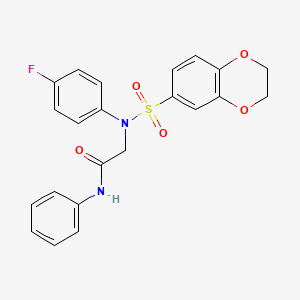 2-[N-(4-fluorophenyl)-2,3-dihydro-1,4-benzodioxine-6-sulfonamido]-N-phenylacetamide