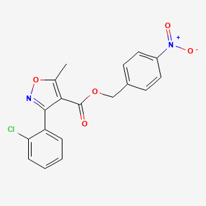 molecular formula C18H13ClN2O5 B3700660 (4-nitrophenyl)methyl 3-(2-chlorophenyl)-5-methyl-1,2-oxazole-4-carboxylate 