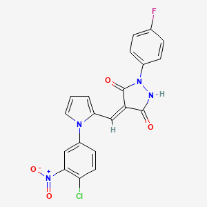 4-{[1-(4-chloro-3-nitrophenyl)-1H-pyrrol-2-yl]methylene}-1-(4-fluorophenyl)-3,5-pyrazolidinedione