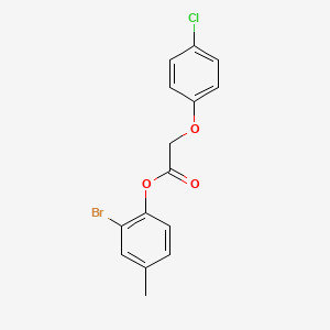 molecular formula C15H12BrClO3 B3700687 2-bromo-4-methylphenyl (4-chlorophenoxy)acetate 