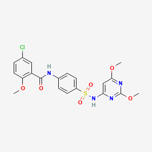 molecular formula C20H19ClN4O6S B3700701 5-chloro-N-[4-[(2,6-dimethoxypyrimidin-4-yl)sulfamoyl]phenyl]-2-methoxybenzamide 