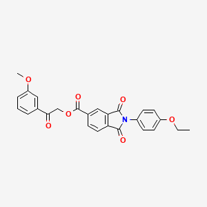 molecular formula C26H21NO7 B3700722 2-(3-methoxyphenyl)-2-oxoethyl 2-(4-ethoxyphenyl)-1,3-dioxo-5-isoindolinecarboxylate 