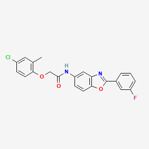 2-(4-chloro-2-methylphenoxy)-N-[2-(3-fluorophenyl)-1,3-benzoxazol-5-yl]acetamide