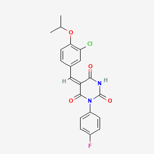 (5E)-5-[3-chloro-4-(propan-2-yloxy)benzylidene]-1-(4-fluorophenyl)pyrimidine-2,4,6(1H,3H,5H)-trione