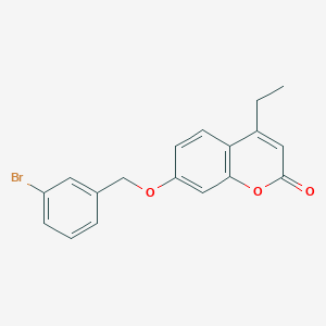 molecular formula C18H15BrO3 B3700793 7-[(3-BROMOPHENYL)METHOXY]-4-ETHYL-2H-CHROMEN-2-ONE 