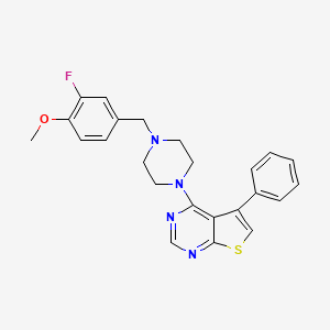 molecular formula C24H23FN4OS B3700799 4-[4-(3-Fluoro-4-methoxybenzyl)piperazin-1-yl]-5-phenylthieno[2,3-d]pyrimidine 