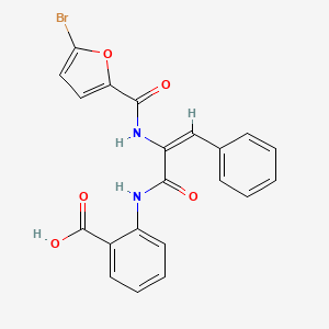 molecular formula C21H15BrN2O5 B3700813 2-[[(E)-2-[(5-bromofuran-2-carbonyl)amino]-3-phenylprop-2-enoyl]amino]benzoic acid 